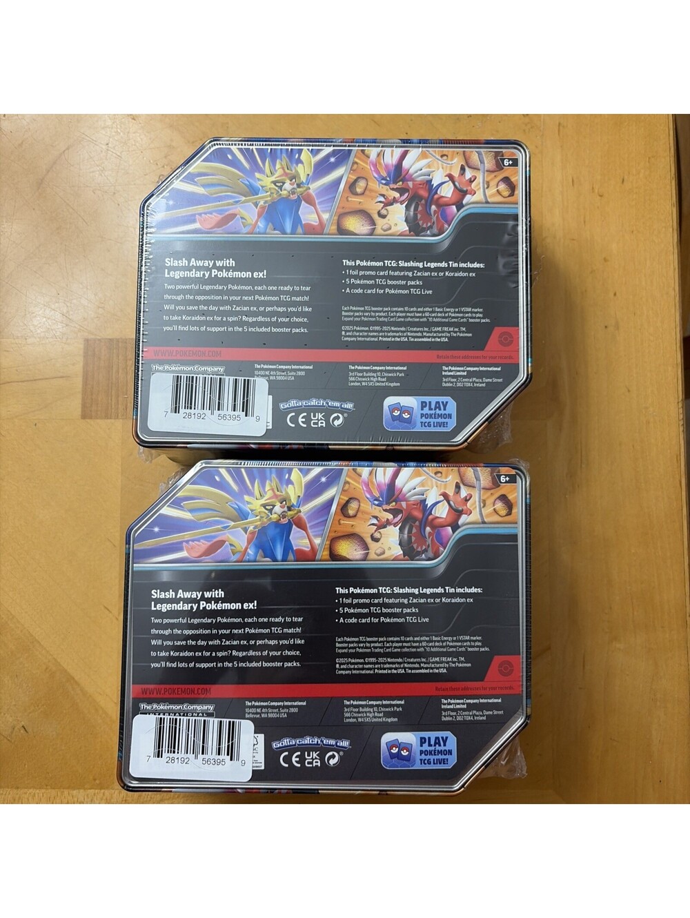 Pokémon TCG Slashing Legends Tin Art Set SEALED Zacian&Koraidon 10 Booster Packs - Picture 2 of 7